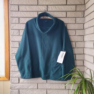 Vintage 90s 'Jockey' green turtleneck fleece pullover sweater men's XL